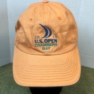 2015 US Open Chambers Bay Golf Hat Cap Orange USGA‎ Member Adjustable Strap